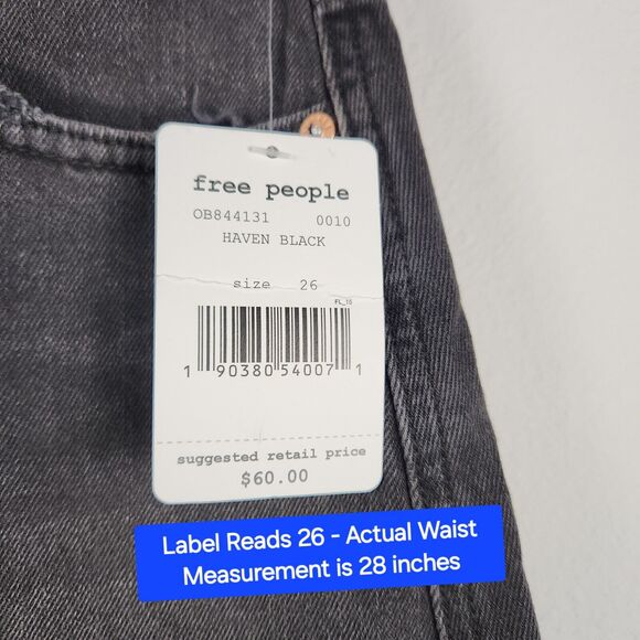 Free People Skirt Denim Mini Haven Frayed Hem Zip-Up Distressed Y2K NWT - 28" - Picture 11 of 11